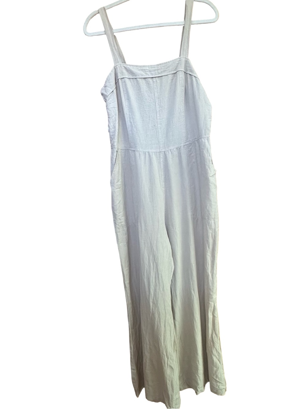 NWT Sim & Sam Lightweight White Linen blend Jumpsuit with adjustable Straps XL - Picture 2 of 16